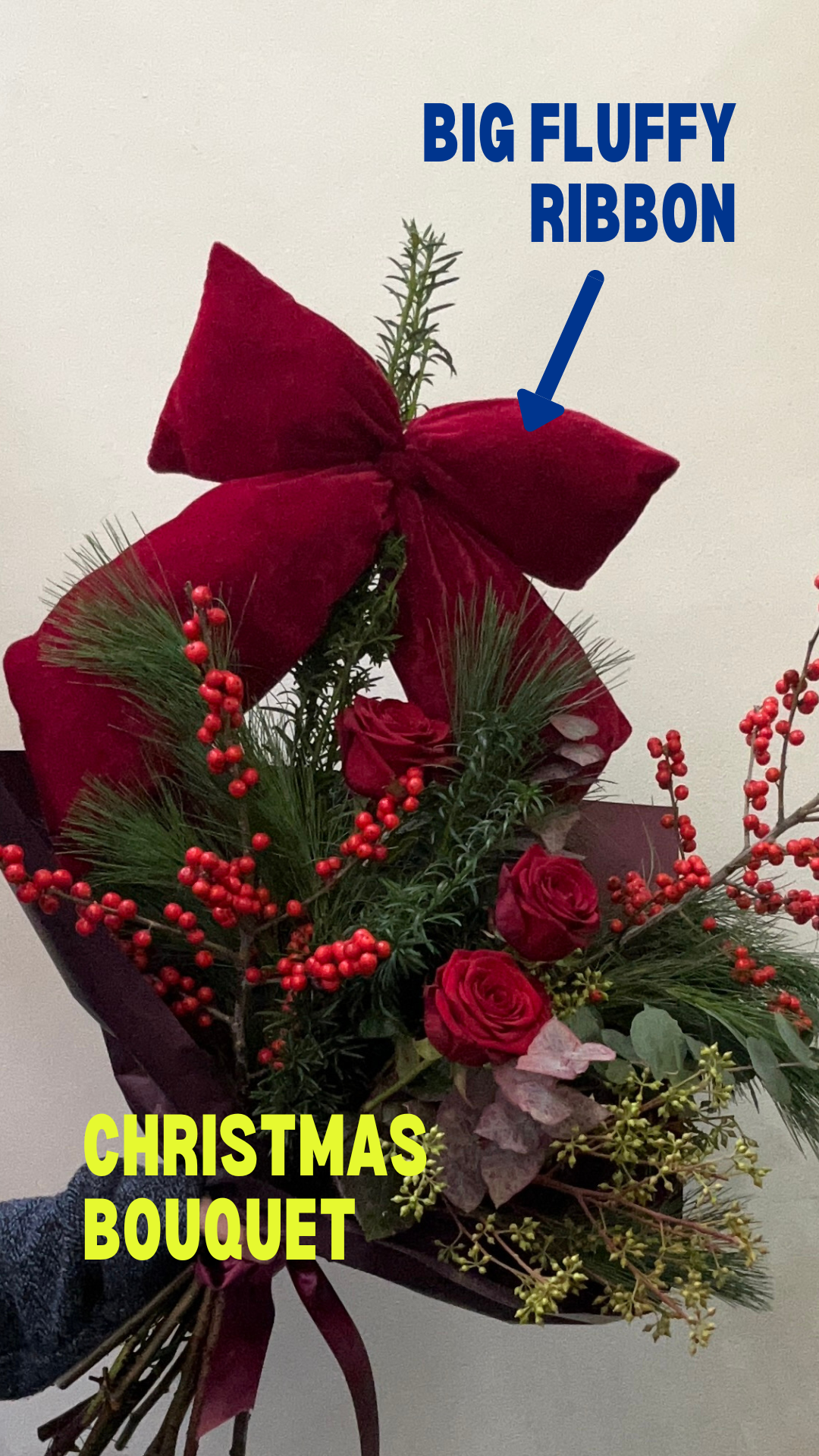 XMAS BOUQUET + BIG FLUFFY RIBBON