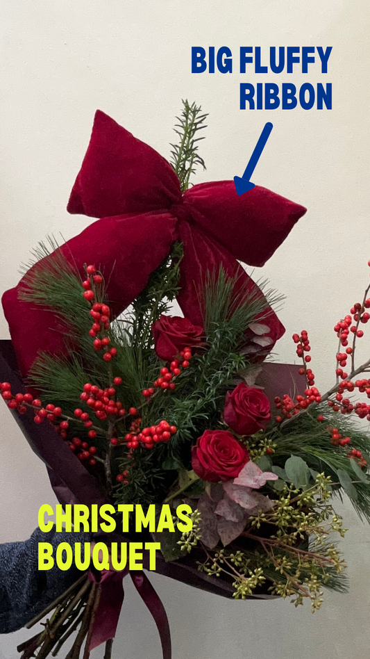 XMAS BOUQUET + BIG FLUFFY RIBBON